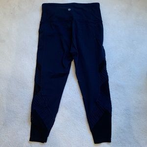 Moto 7/8 Cropped Navy Leggings from Athleta